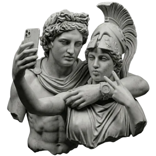 Classical statues using tablets